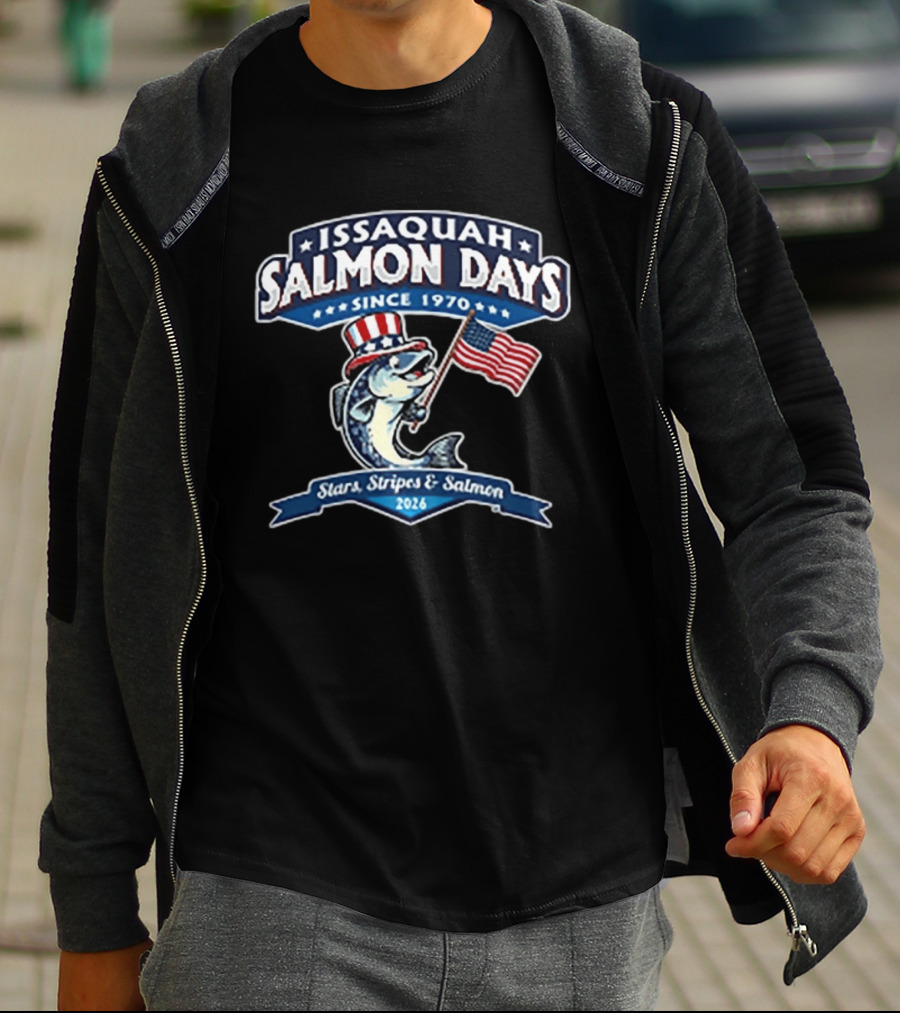 Issaquah Salmon Days 2026 Stars Stripes & Salmon Since 1970 Event T-Shirt