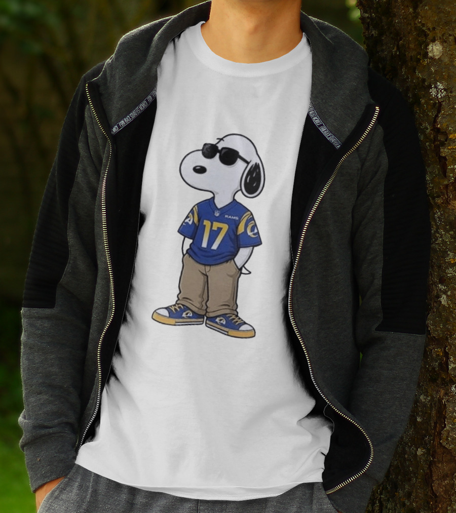 Los Angeles Rams Peanuts Snoopy Cool Style Collaboration Start Of The Season T-Shirt