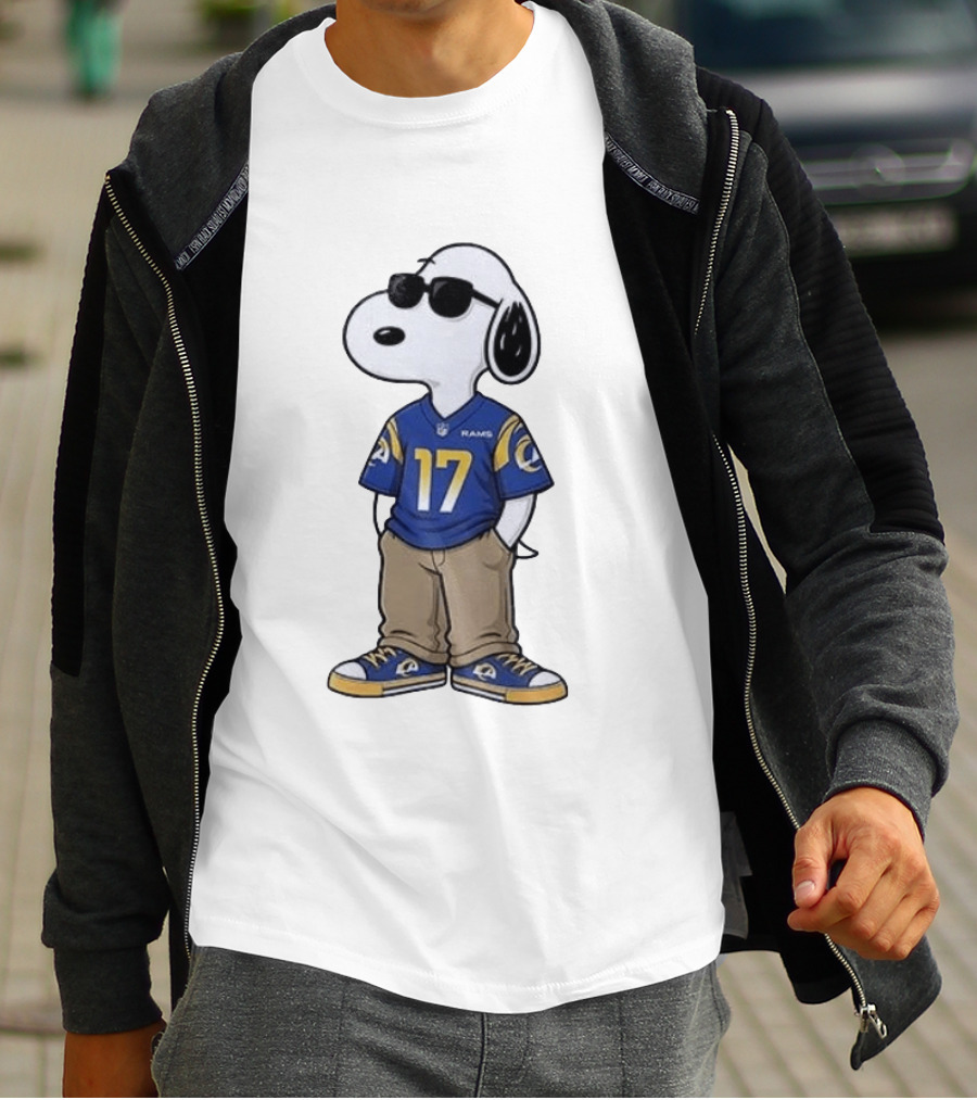 Los Angeles Rams Peanuts Snoopy Cool Style Collaboration Start Of The Season T-Shirt