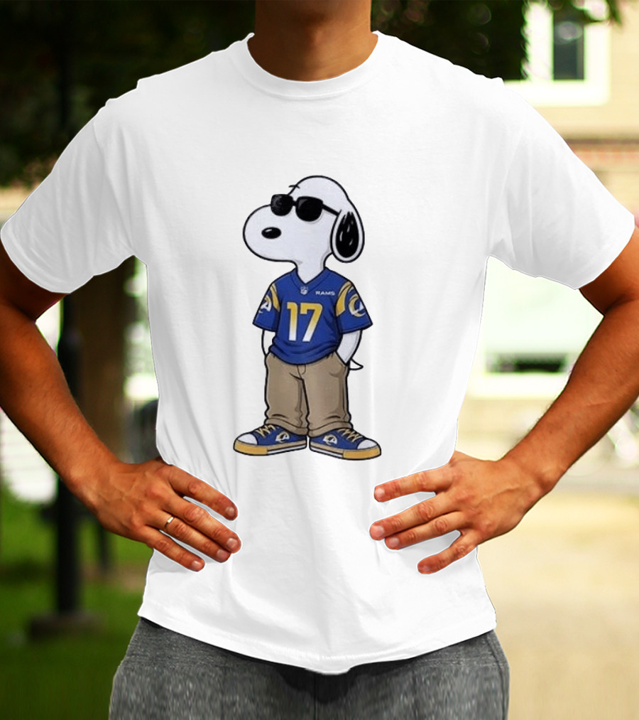 Los Angeles Rams Peanuts Snoopy Cool Style Collaboration Start Of The Season T-Shirt