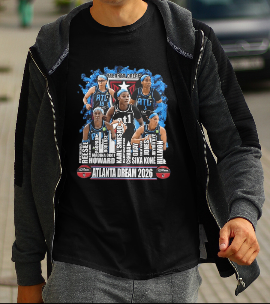 Atlanta Dream 2026 WNBA Basketball Reese Popadiak Rori Howard Sika Kone Hillmon T-Shirt