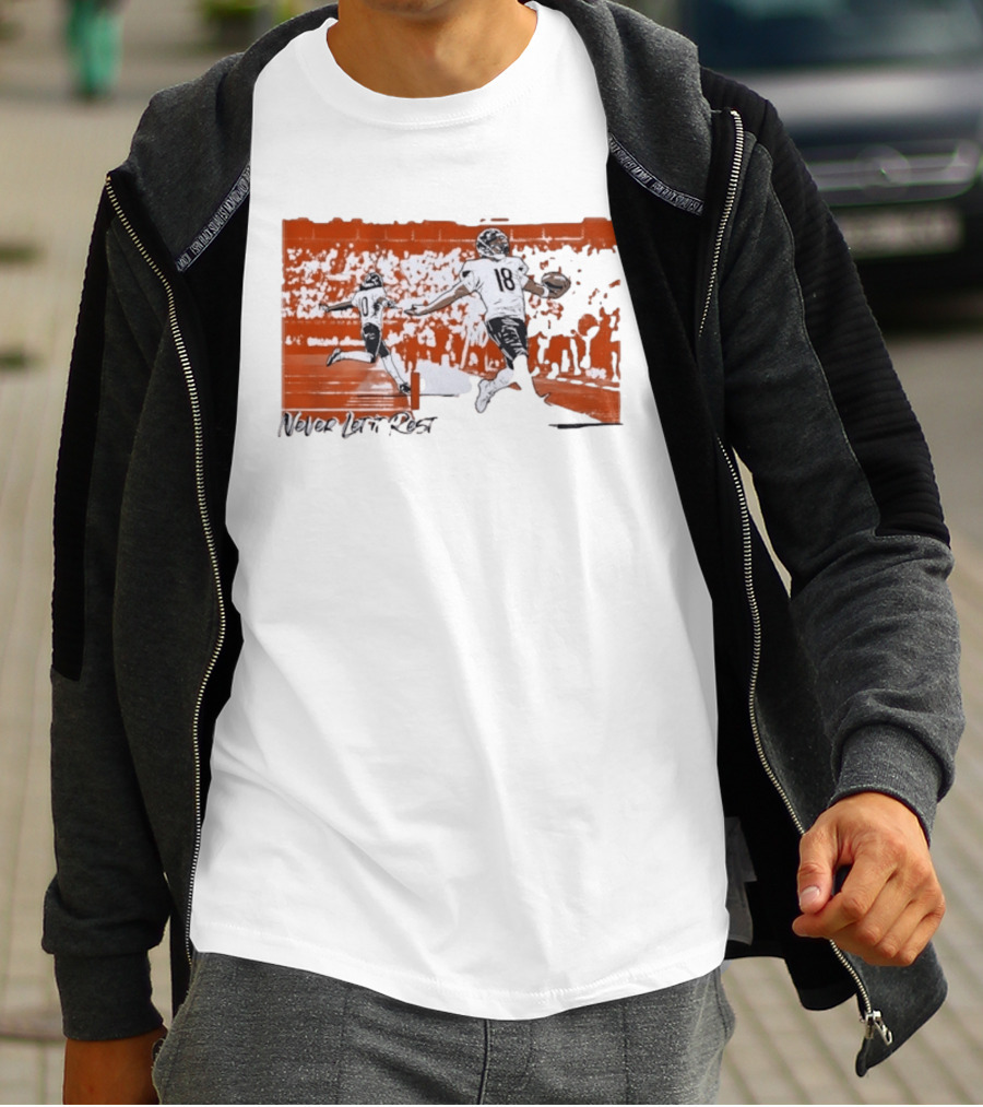 Never Let It Rest Chicago Bears Number 18 And 10 Football Scene T-Shirt