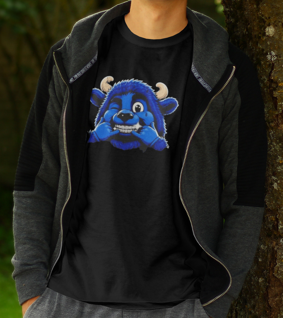 Buffalo Bills Billy Thuggin Character With Blue Buffalo Mascot And Braces T-Shirt