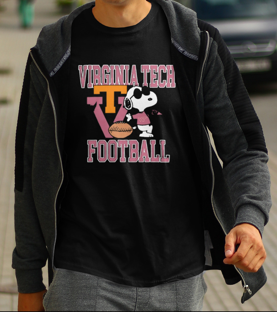 Virginia Tech Football Snoopy Let's Go Hokies T-Shirt