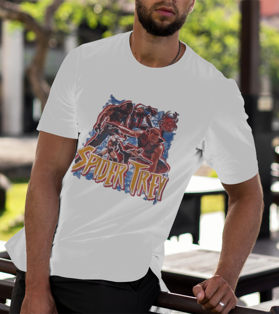 Spider Trey Wrestling Wrestler Sports Action Montage T-Shirt