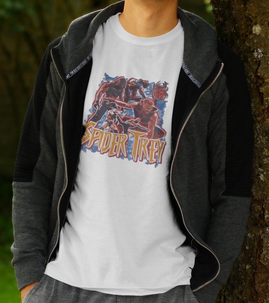 Spider Trey Wrestling Wrestler Sports Action Montage T-Shirt