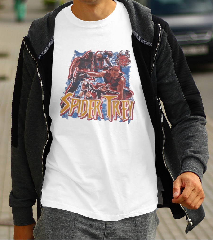 Spider Trey Wrestling Wrestler Sports Action Montage T-Shirt