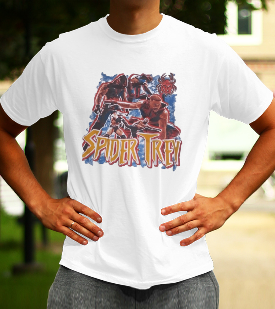 Spider Trey Wrestling Wrestler Sports Action Montage T-Shirt