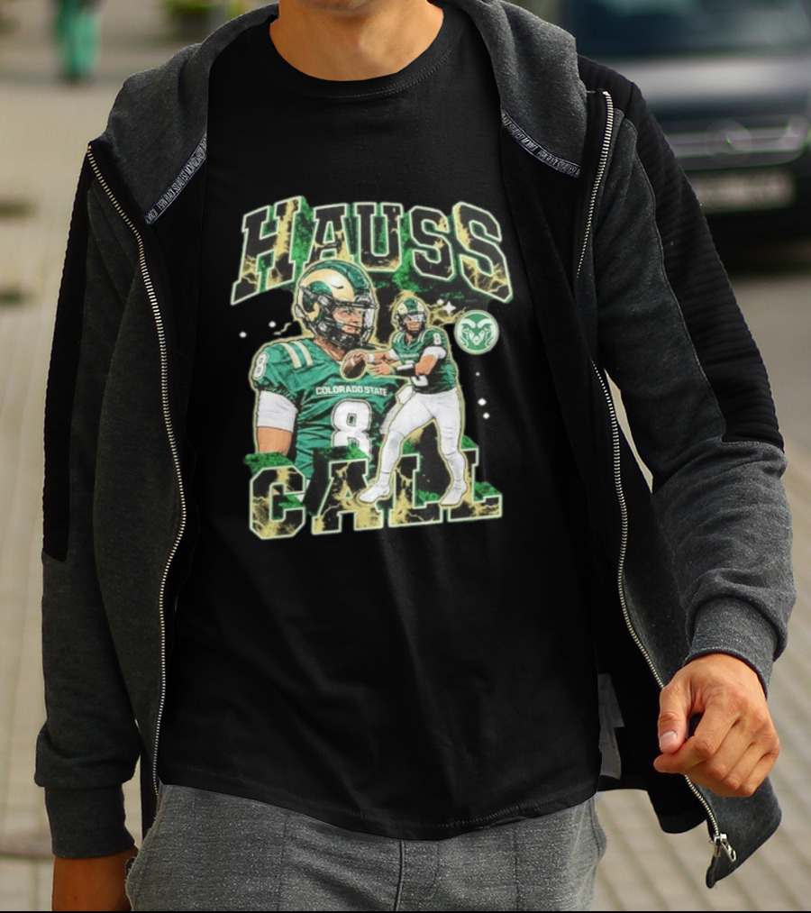 Hauss Call Colorado State Rams Number 8 Football Player Collage T-Shirt
