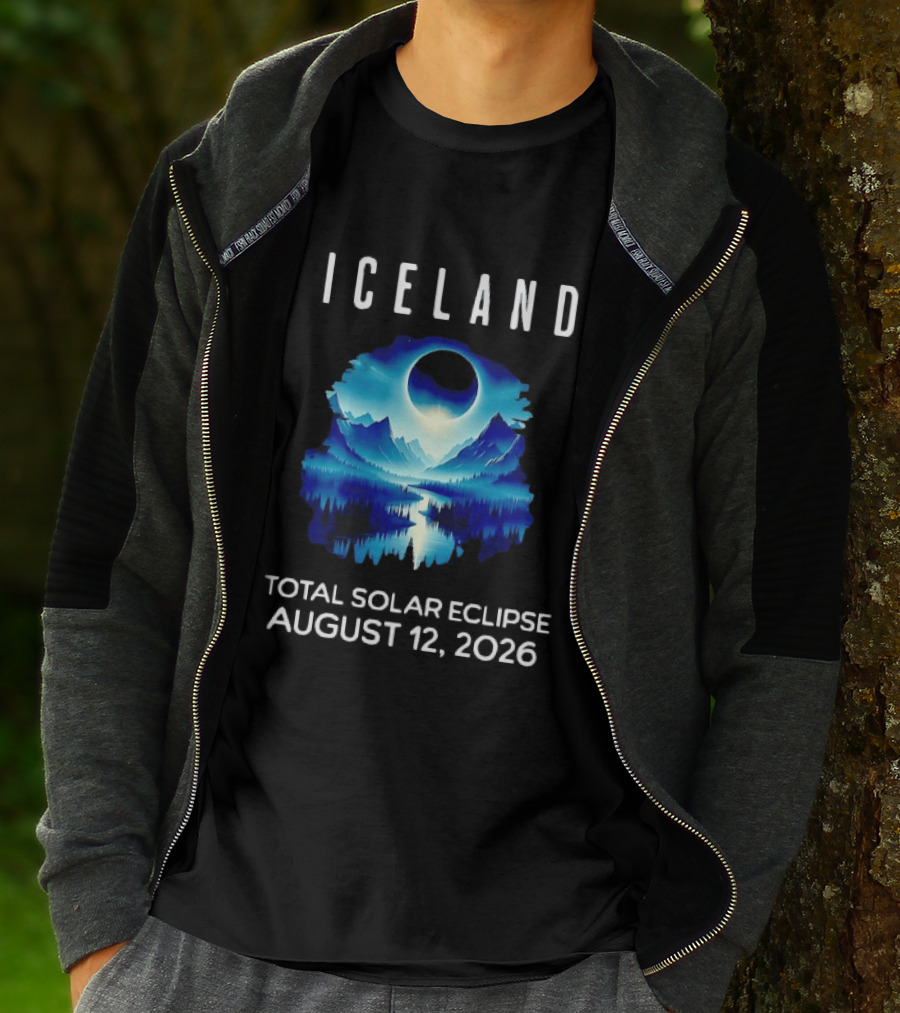 Iceland Solar Eclipse Event August 12 2026 Scenic Landscape T-Shirt