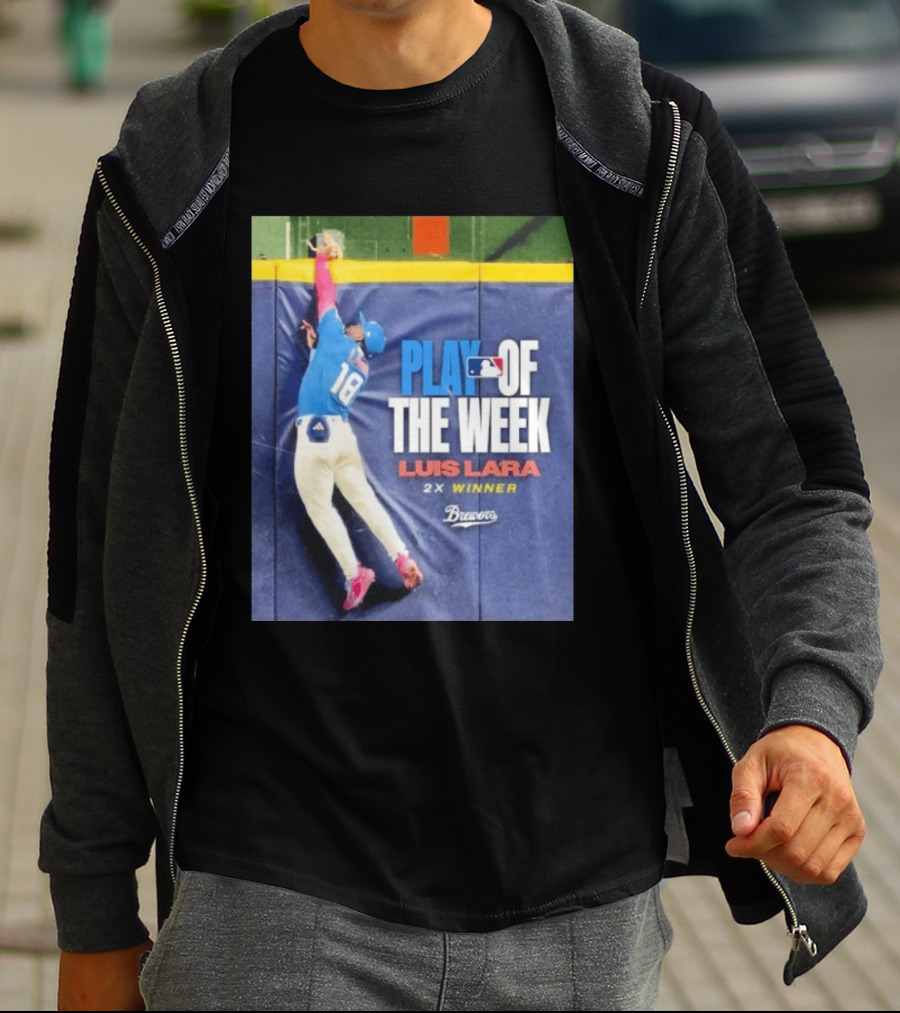 Luis Lara Play Of The Week 2x Winner Milwaukee Brewers T-Shirt