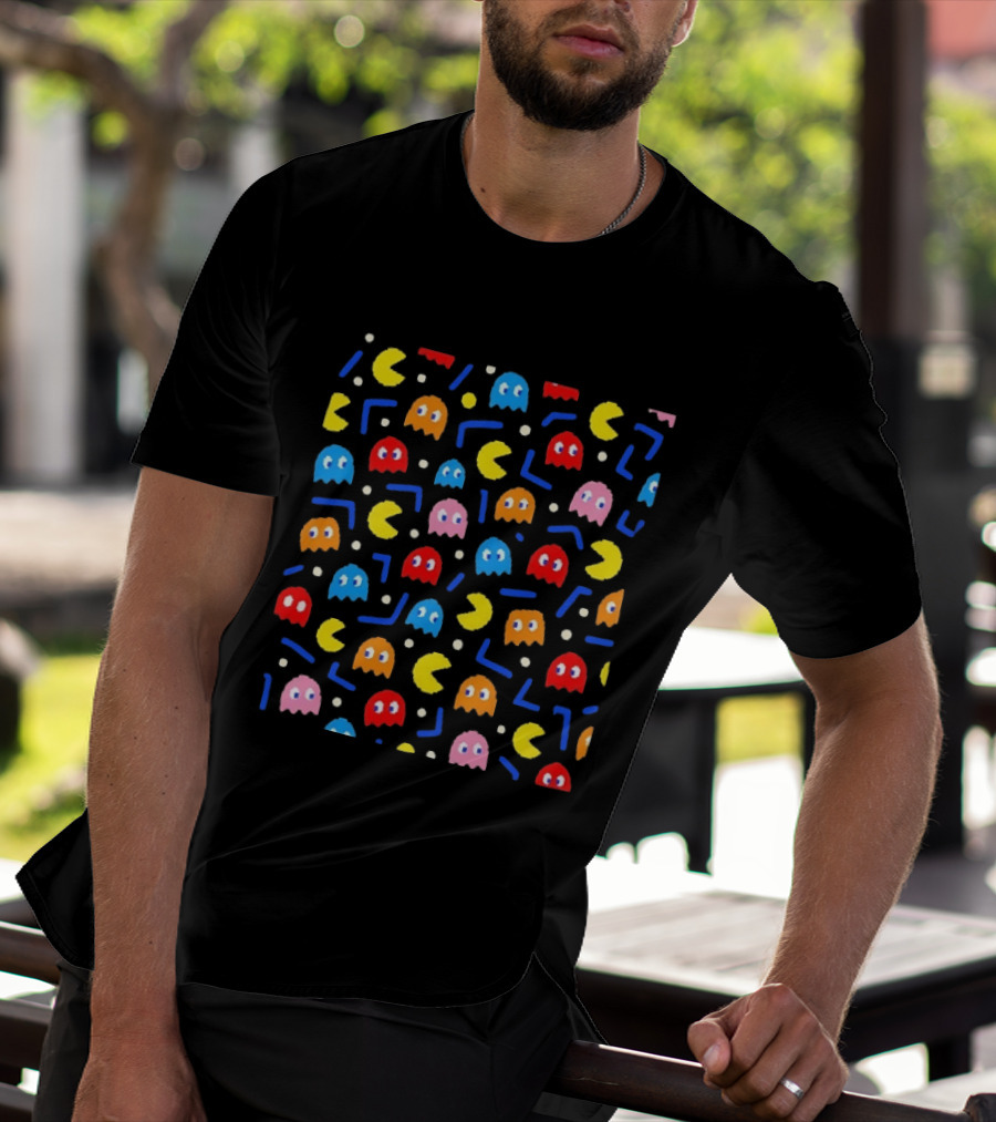 Pac Man Arcade Video Game Ghosts And Dots T-Shirt