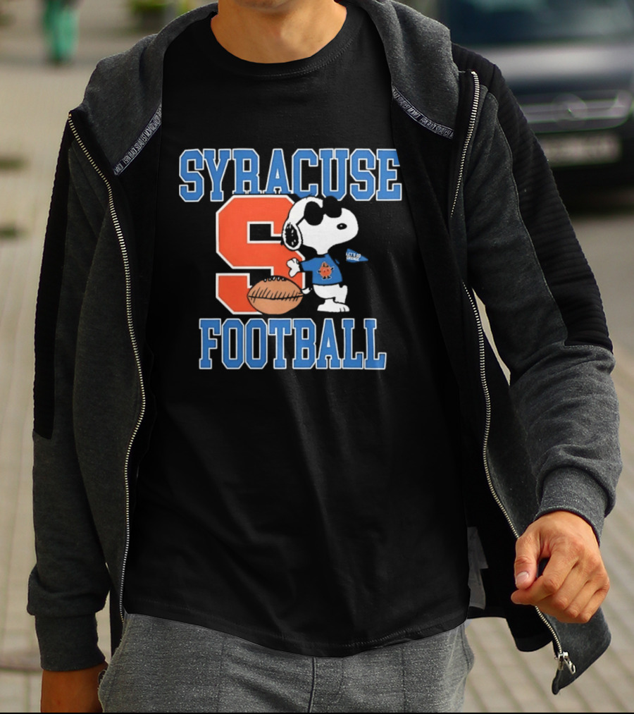 Snoopy Syracuse Football Let's Go Orange Fan Gear T-Shirt