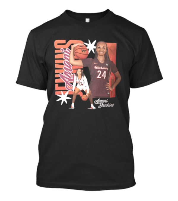 Amani Jenkins Blacksburg 24 VT Basketball Player Starburst T-Shirt