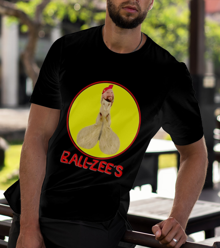 Ball Zee's Squirrel Meme Circle Red Cap T-Shirt