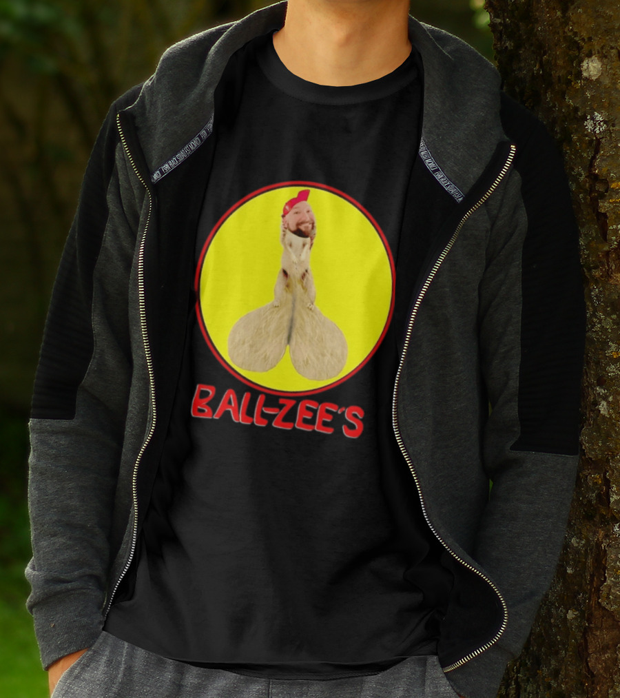 Ball Zee's Squirrel Meme Circle Red Cap T-Shirt