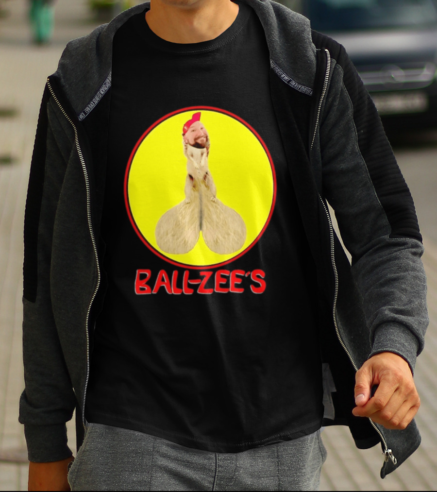 Ball Zee's Squirrel Meme Circle Red Cap T-Shirt