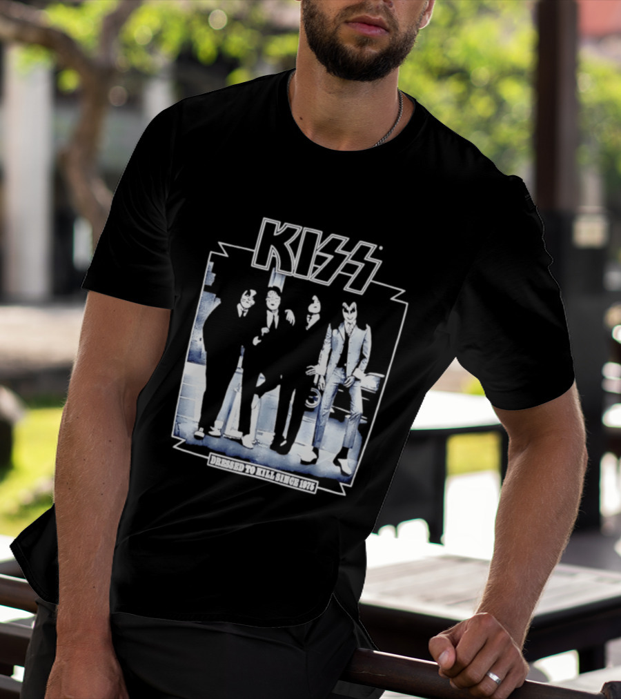 Kiss Dressed To Kill Since 1975 Rock Music Band T-Shirt