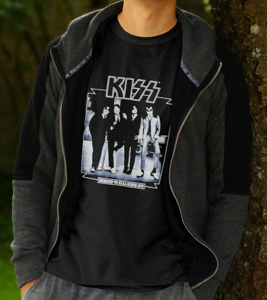 Kiss Dressed To Kill Since 1975 Rock Music Band T-Shirt