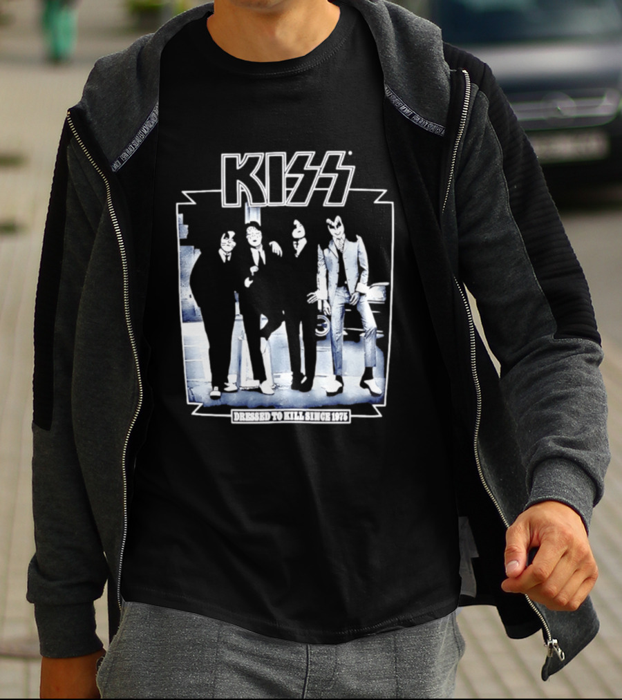 Kiss Dressed To Kill Since 1975 Rock Music Band T-Shirt