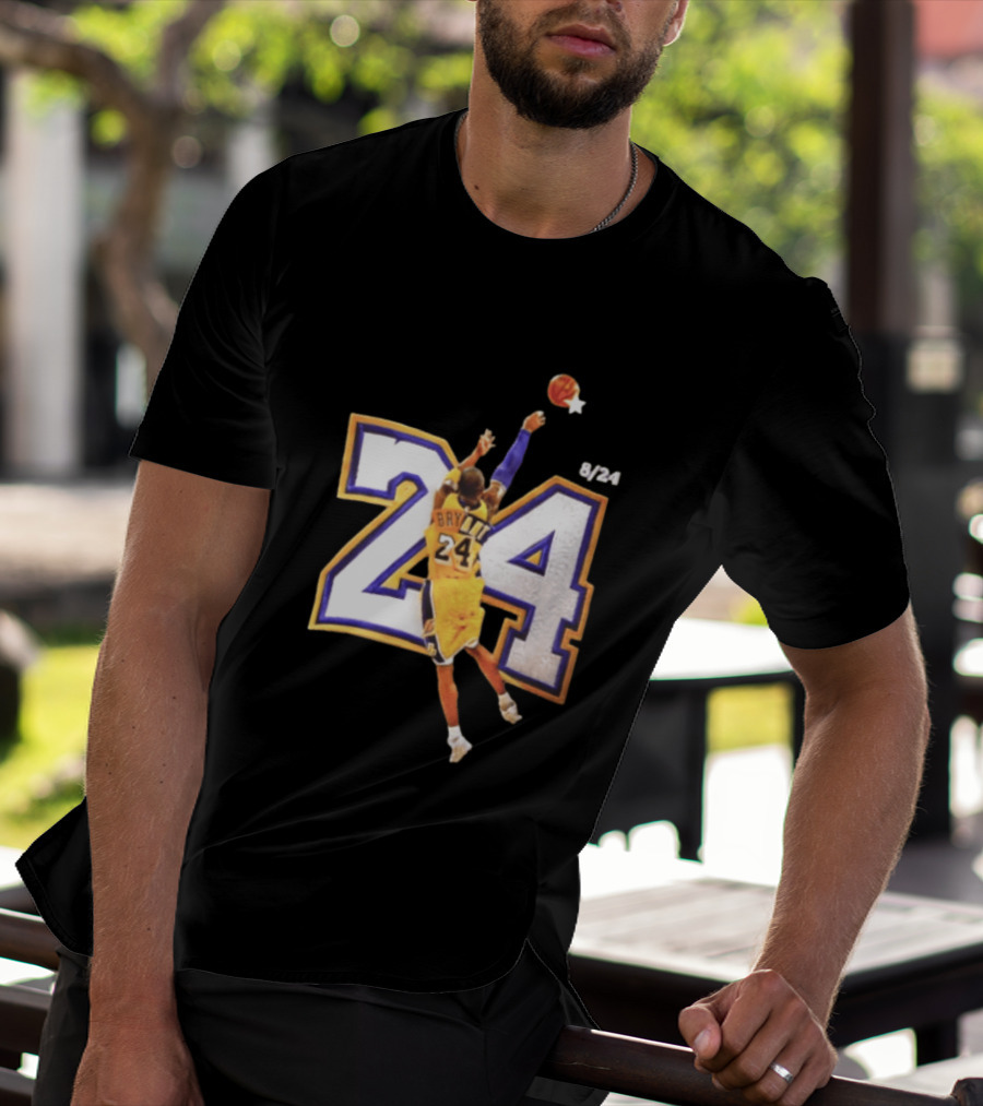 Kobe Bryant Los Angeles Lakers 8 24 Basketball Legend Jump Shot T-Shirt