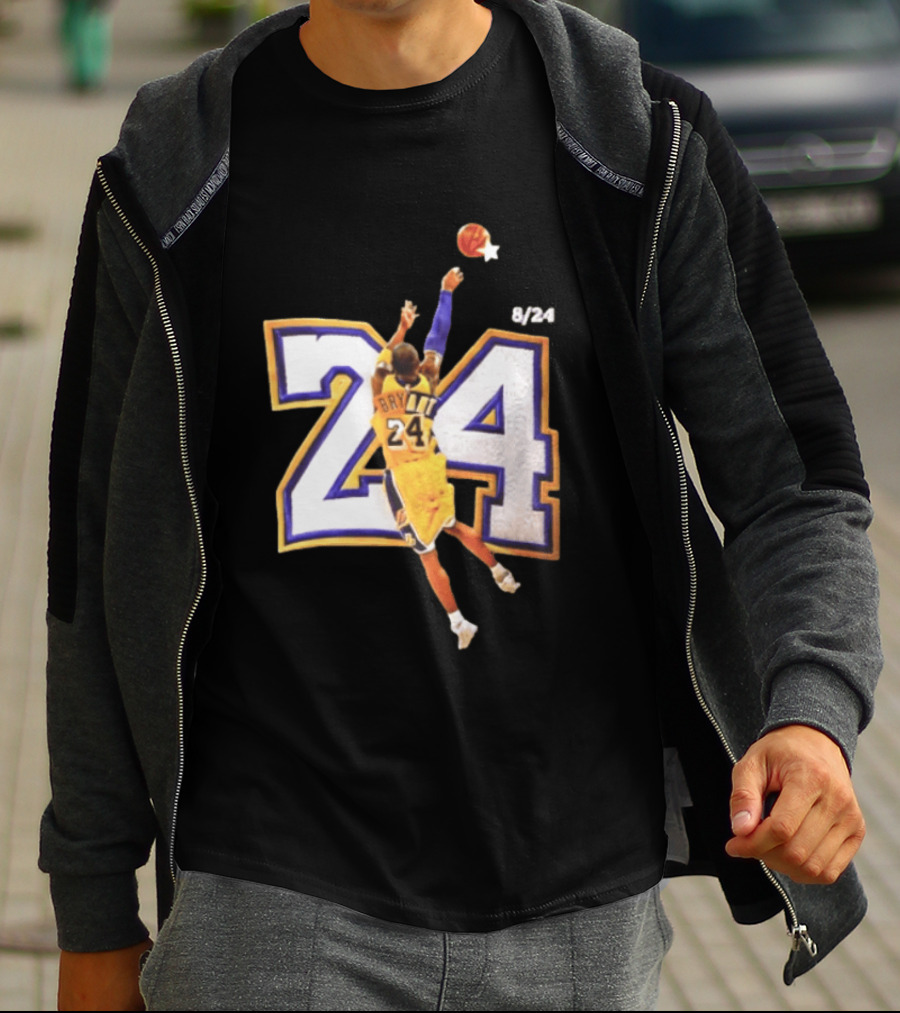 Kobe Bryant Los Angeles Lakers 8 24 Basketball Legend Jump Shot T-Shirt