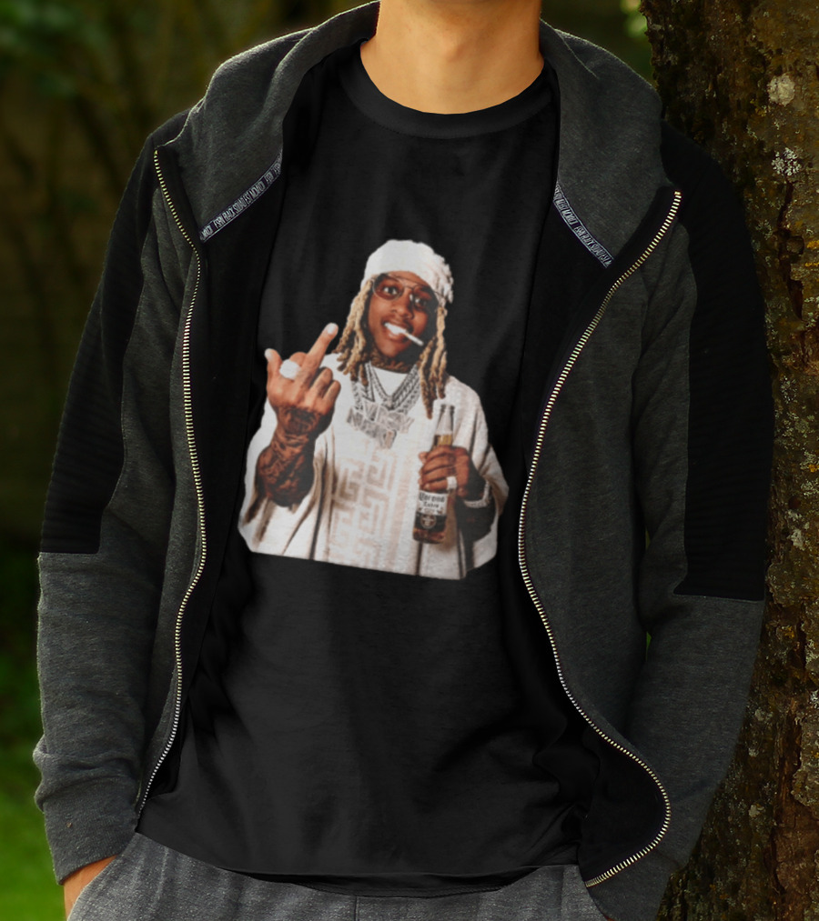 Lil Durk Only The Family Vroy Nick Corona Extra Beer Smoking Middle Finger T-Shirt
