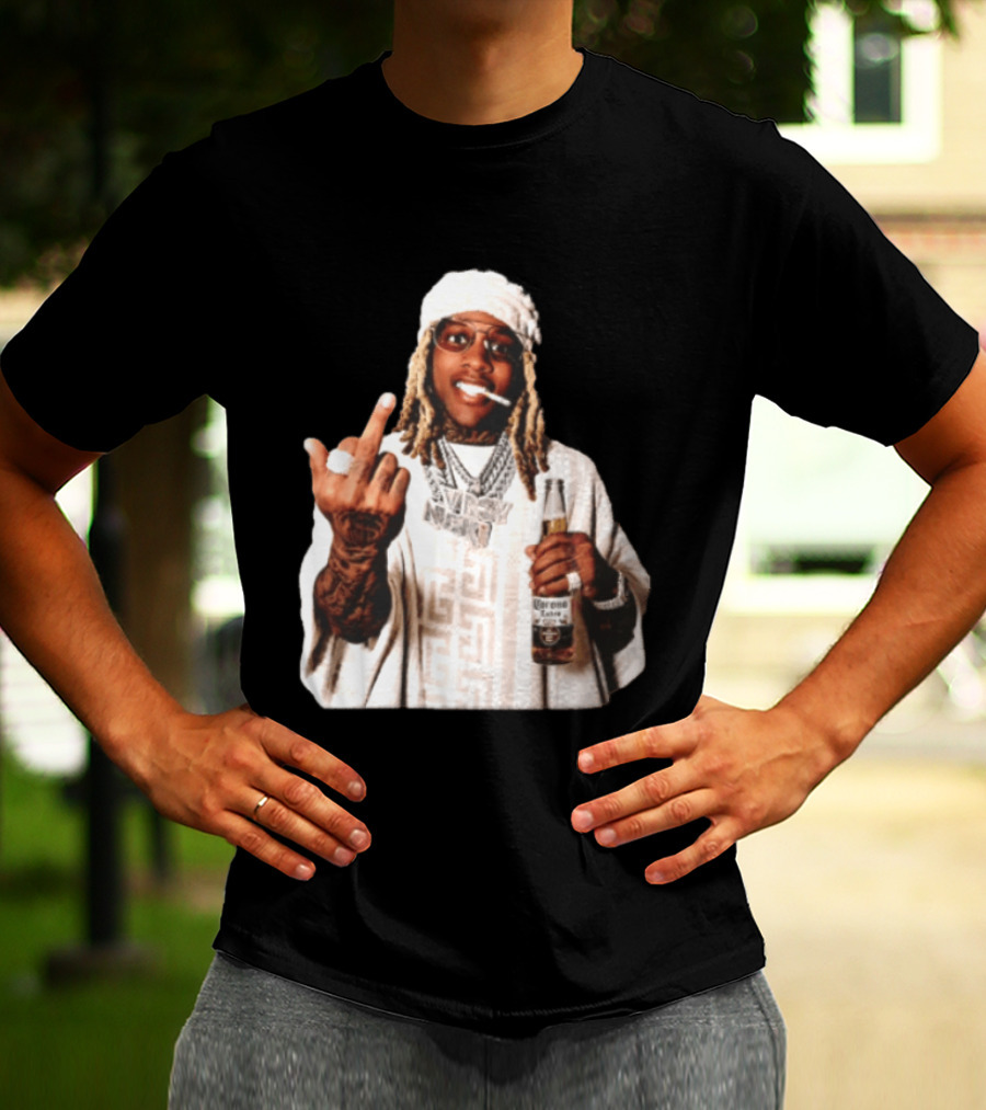Lil Durk Only The Family Vroy Nick Corona Extra Beer Smoking Middle Finger T-Shirt