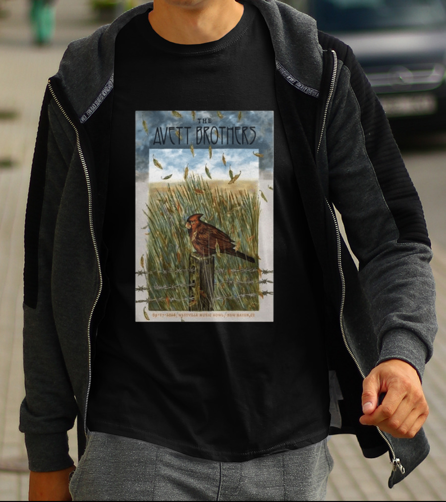 The Avett Brothers Westville Music Bowl New Haven CT Sep 17 2026 Cardinal In Field T-Shirt