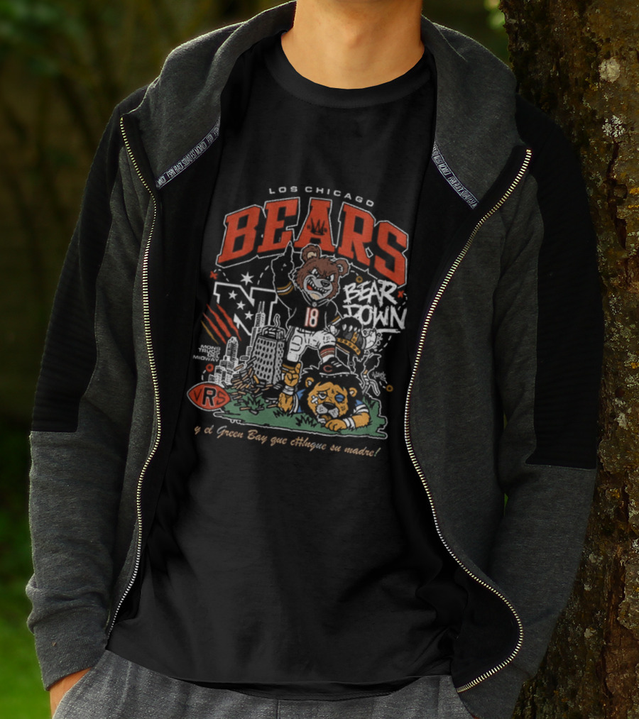 Los Chicago Bears Bear Down Beat Vikings Lions Green Bay Que Chinguen Su Madre T-Shirt