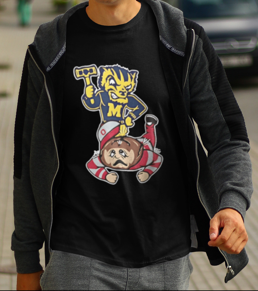 Michigan Wolverines Vs Ohio State Buckeyes Football Rivalry Mascot Showdown T-Shirt