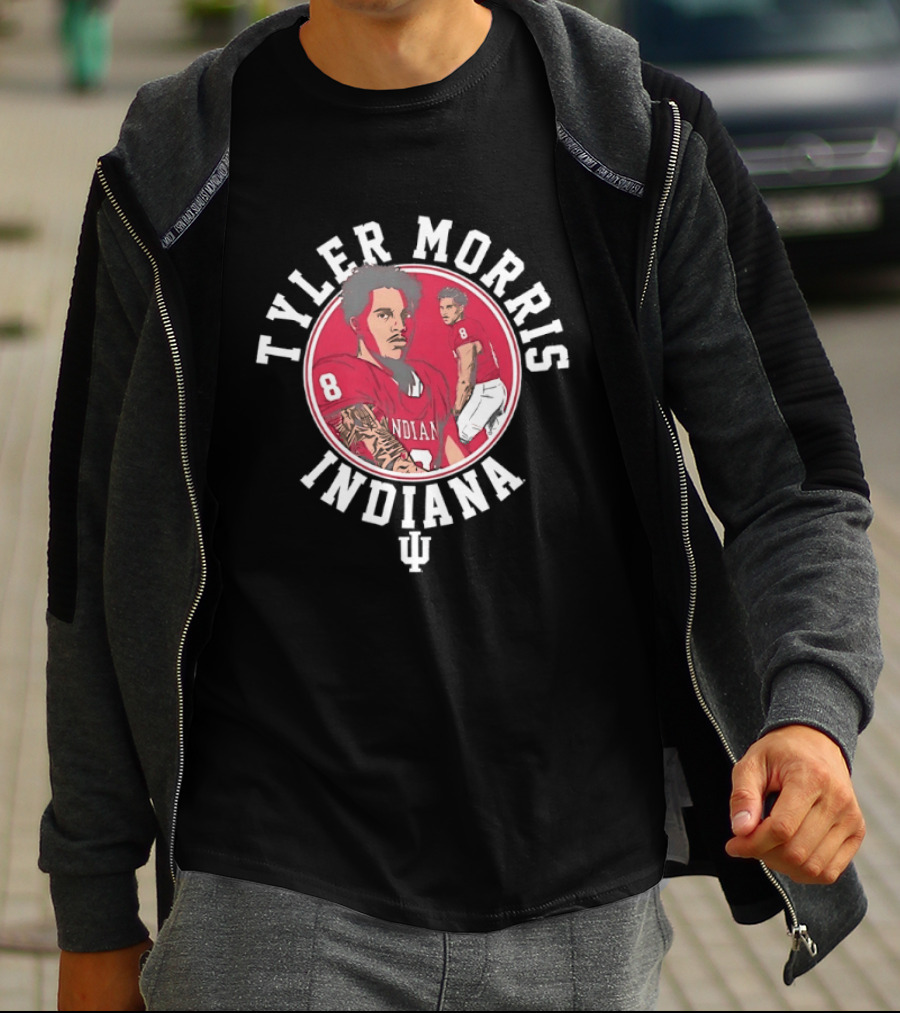 Tyler Morris Indiana Hoosiers Number 8 Football Player T-Shirt