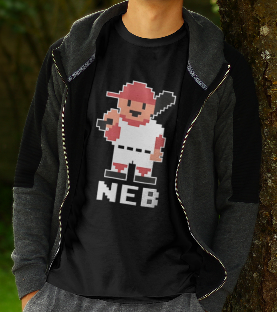 Nebraska Cornhuskers 8 Bit Baseball Player NEB T-Shirt
