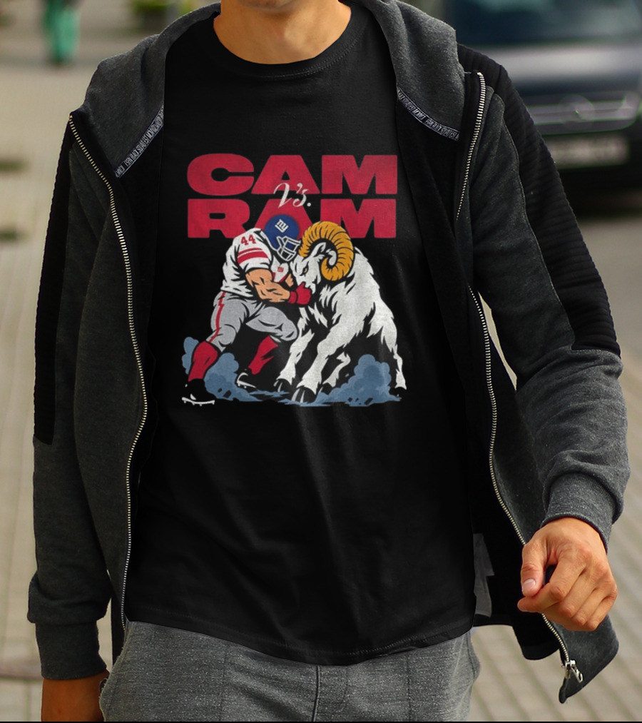 New York Giants Vs Rams Cam Ram Football Clash T-Shirt