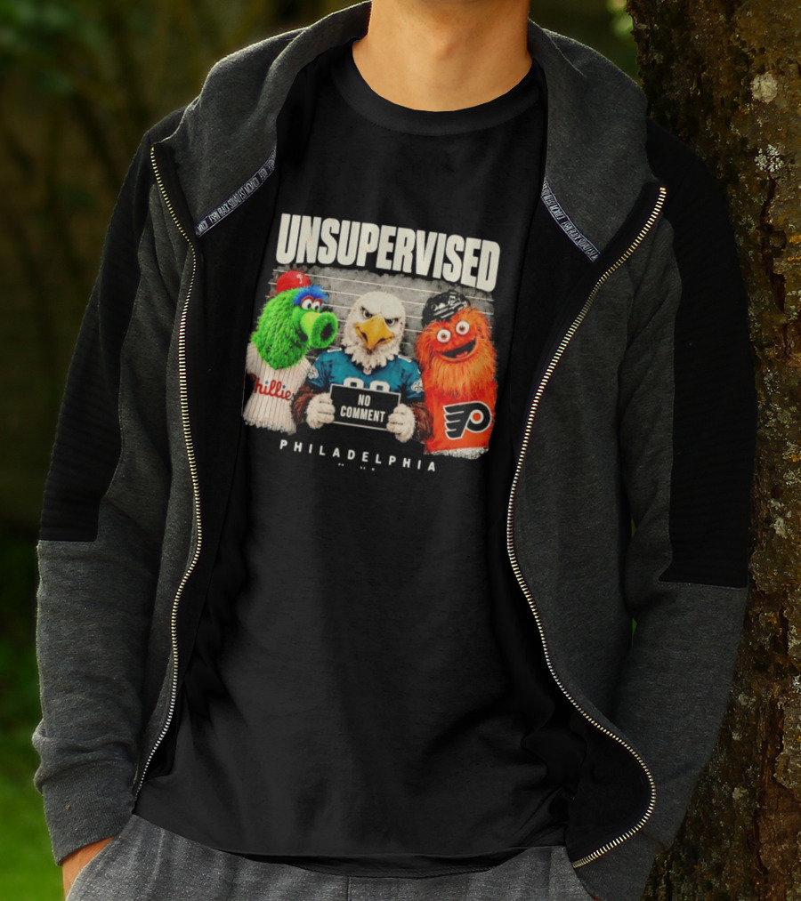 Unsupervised Philadelphia Mascots No Comment Phanatic Eagle Flyers T-Shirt