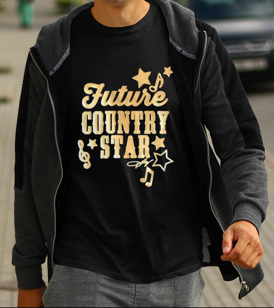 Future Country Star Musician Singer Golden Notes And Stars T-Shirt