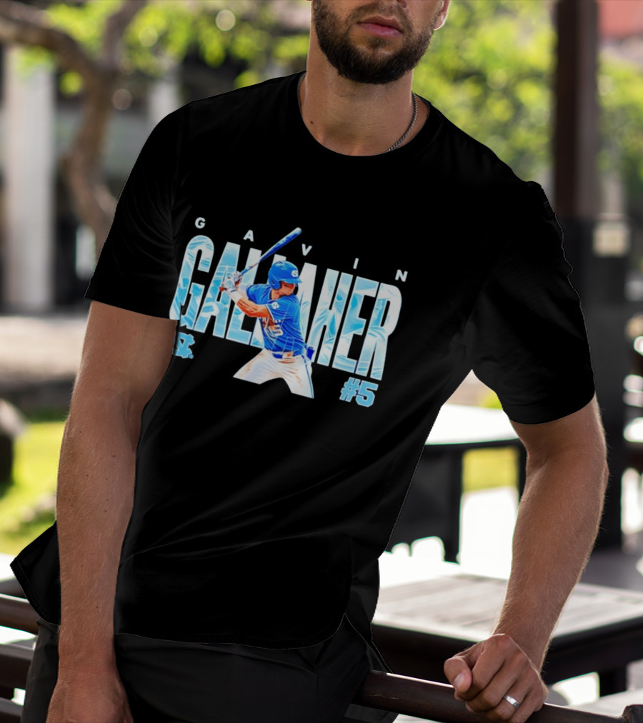 Gavin Gallaher #5 University Of North Carolina Tar Heels NCAA Baseball Player T-Shirt