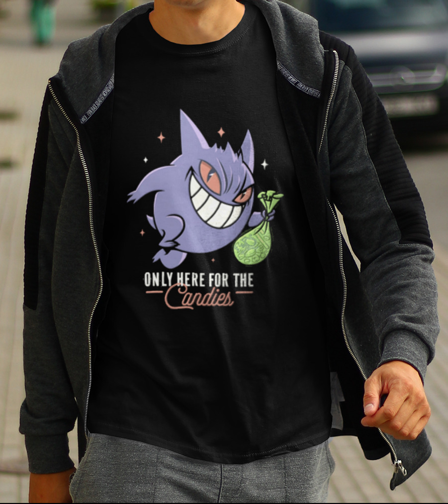 Gengar Only Here For The Candies Halloween Fun T-Shirt