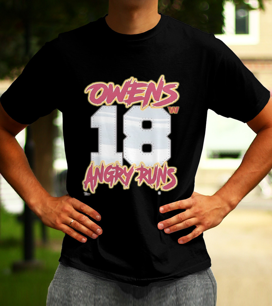 Owens 18 Washington Commanders Angry Runs Good Morning Football T-Shirt