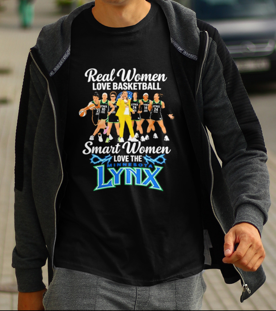 Real Women Love Basketball Smart Women Love The Minnesota Lynx Basketball Team T-Shirt