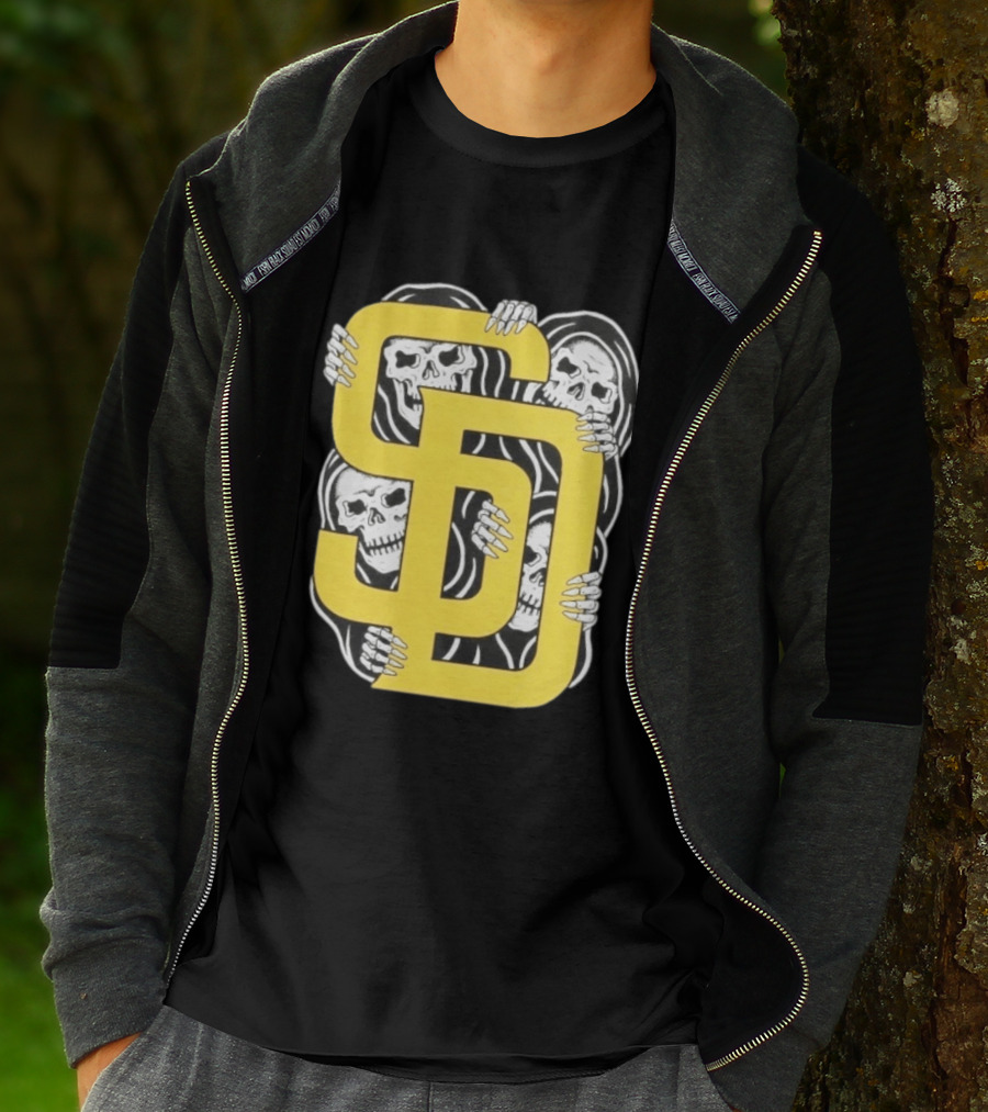 San Diego Padres SD Yellow Grim Reaper Skeletons T-Shirt