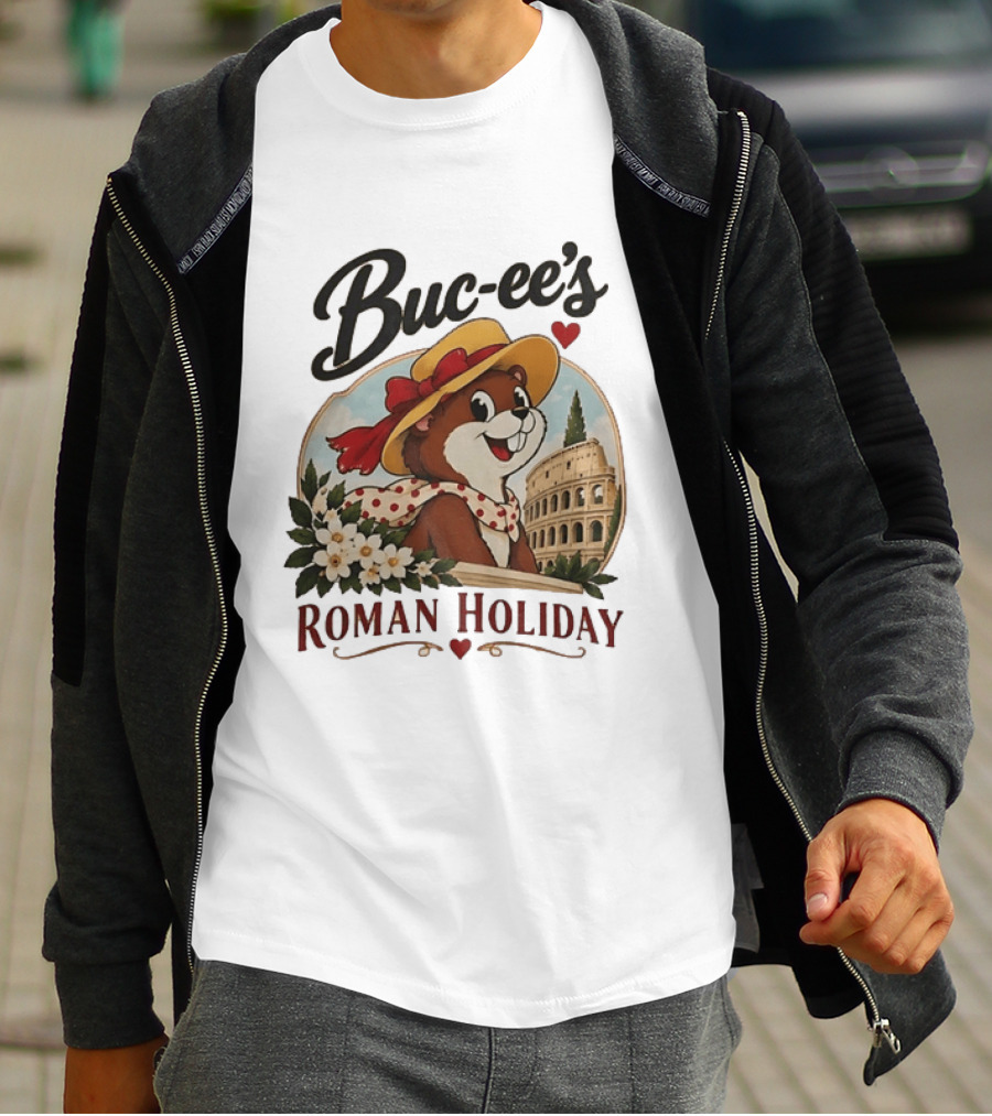 Buc Ee's Roman Holiday Travel Far Good Snacks Colosseum Adventure T-Shirt