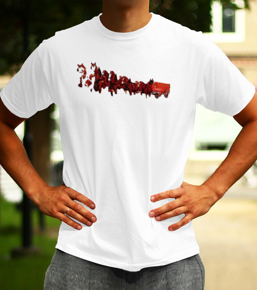 Budweiser Clydesdales Beer Wagon Team Horses T-Shirt