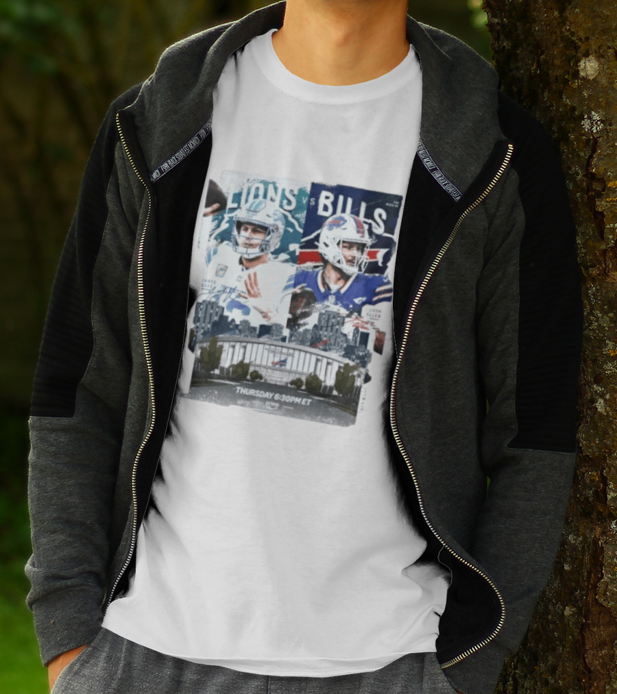 Jared Goff Detroit Lions Vs Josh Allen Buffalo Bills Thursday Night Football Week 02 6:30 PM ET T-Shirt