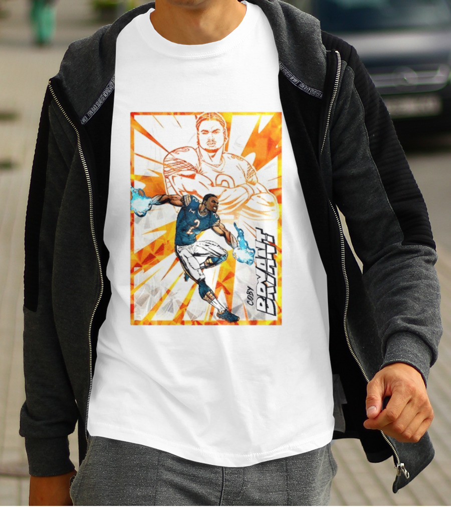 Coby Bryant Seattle Seahawks Football Card Dynamic Illustration With Chicago Bears T-Shirt