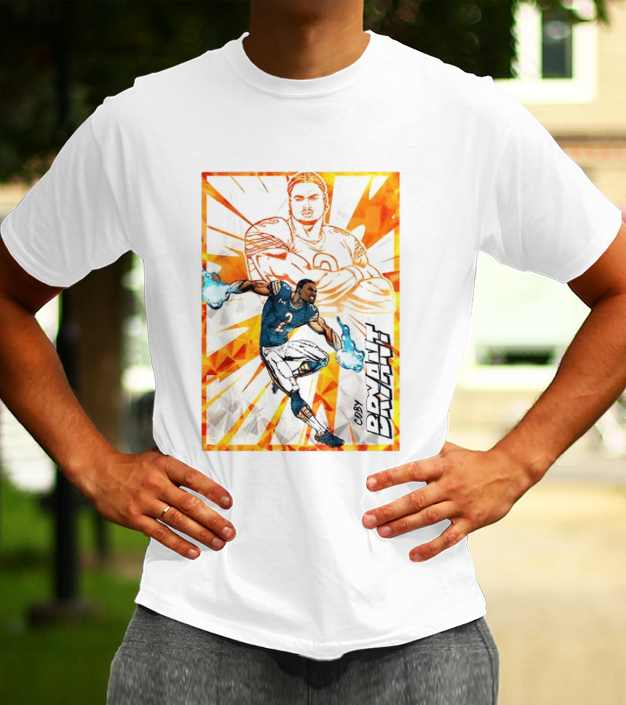 Coby Bryant Seattle Seahawks Football Card Dynamic Illustration With Chicago Bears T-Shirt