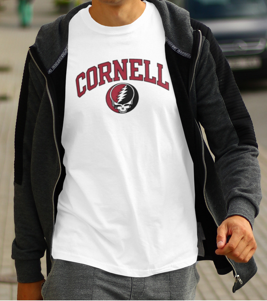 Cornell Football Grateful Dead Skull And Lightning Bolt Collaboration 2026 T-Shirt