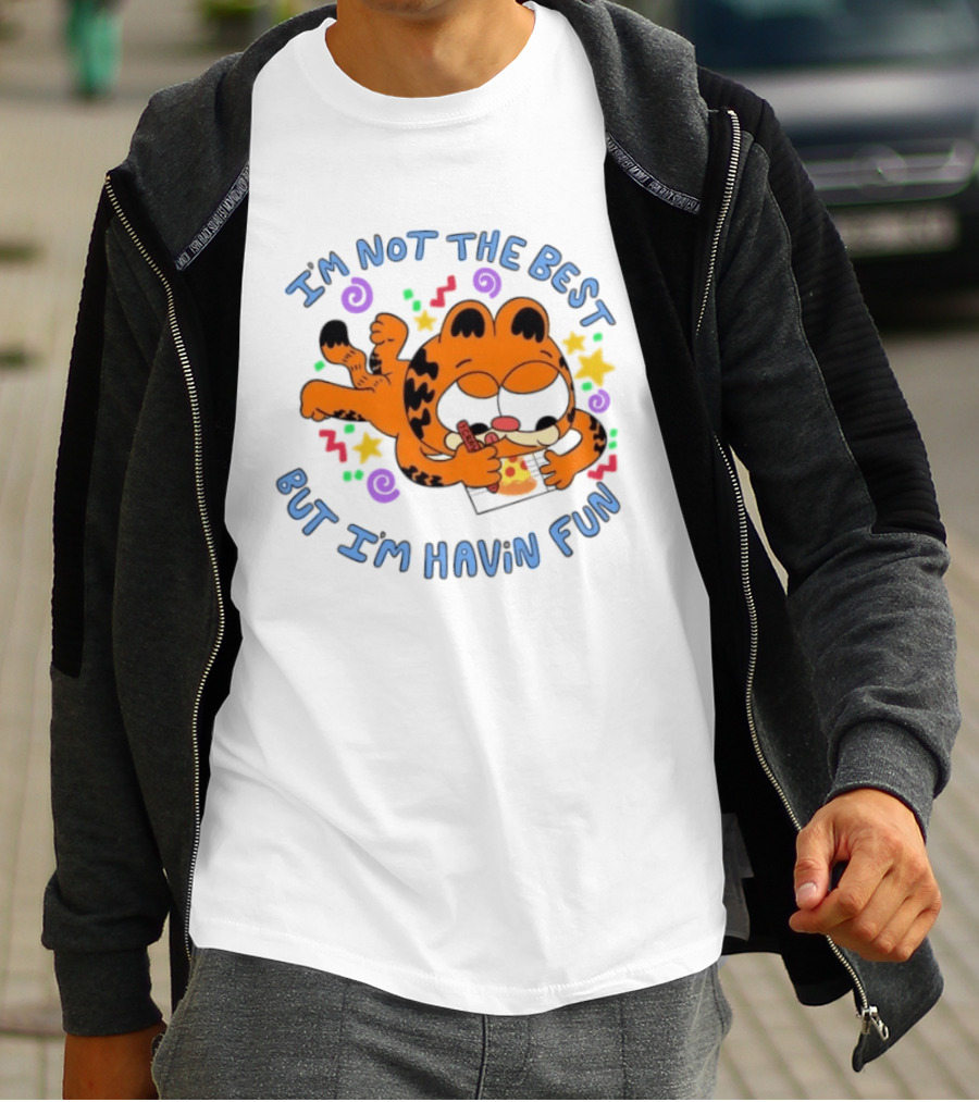 Lasagna Cat Not The Best But Havin' Fun Retro Comic T-Shirt