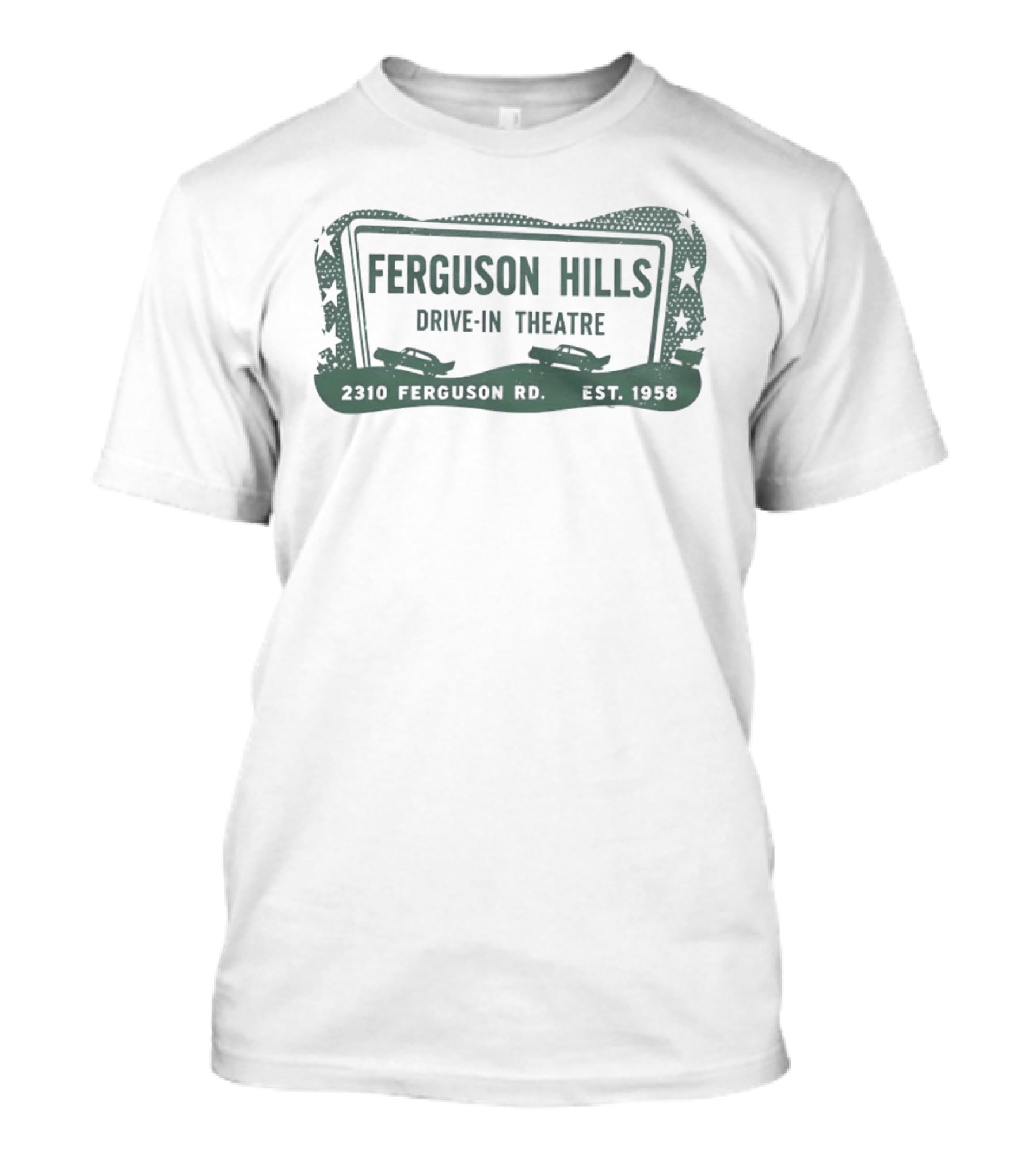 Ferguson Hills Drive In Theatre 2310 Ferguson Rd Est 1958 Vintage Distressed T-Shirt