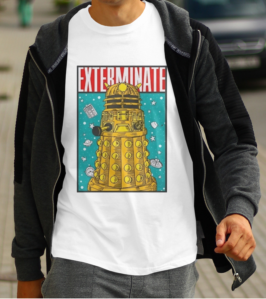 Doctor Who Dalek Exterminate Sci Fi BBC Classic Alien Robot T-Shirt